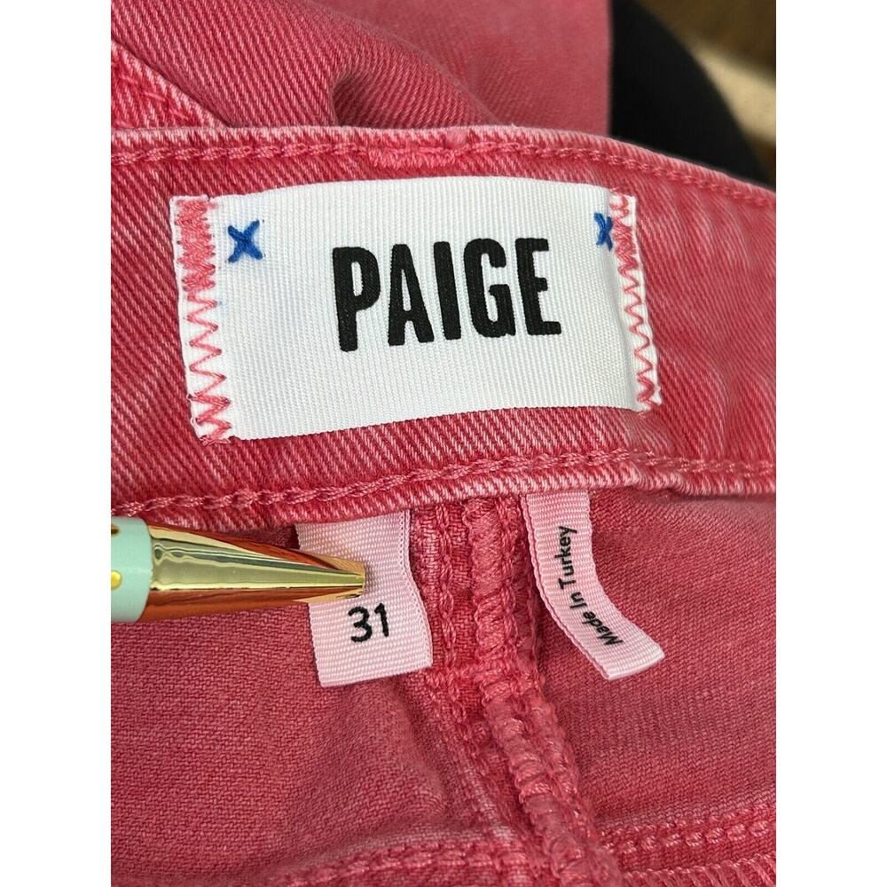 Paige Cindy Jeans Women Size 31 Red Denim Casual High Rise Straight Leg NWT - Picture 8 of 11